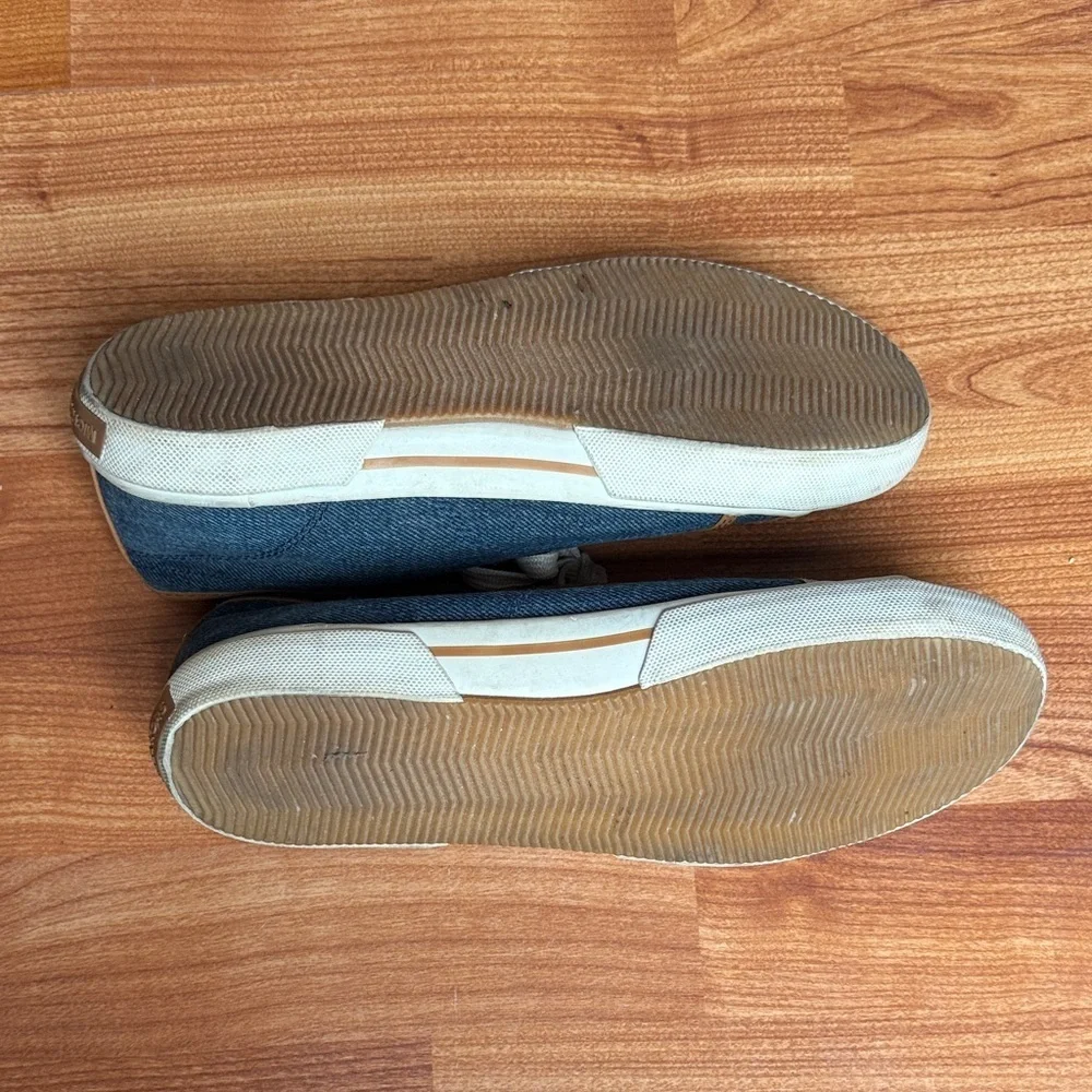 Michael Kors Blue and Brown Denim Lace-Up Sneakers Designer Logo Women's 9M 9